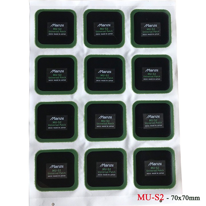 Vỉ vá lốp MU-S2 (12 miếng/vỉ) dùng cho lốp không săm - Maruni (Nhật Bản)