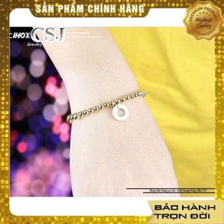 [ SIÊU BỀN ] LẮC TAY BI INOX HÌNH TRÒN MẠ VÀNG LT334