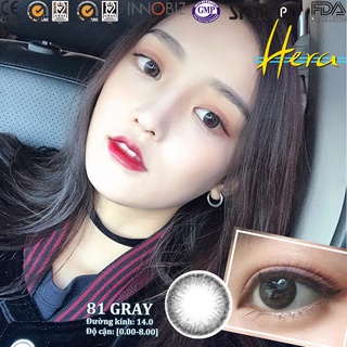 Kính áp tròng Hera 81 Gray có độ, áp tròng 14.0 màu xám tự nhiên – Wennie Lens