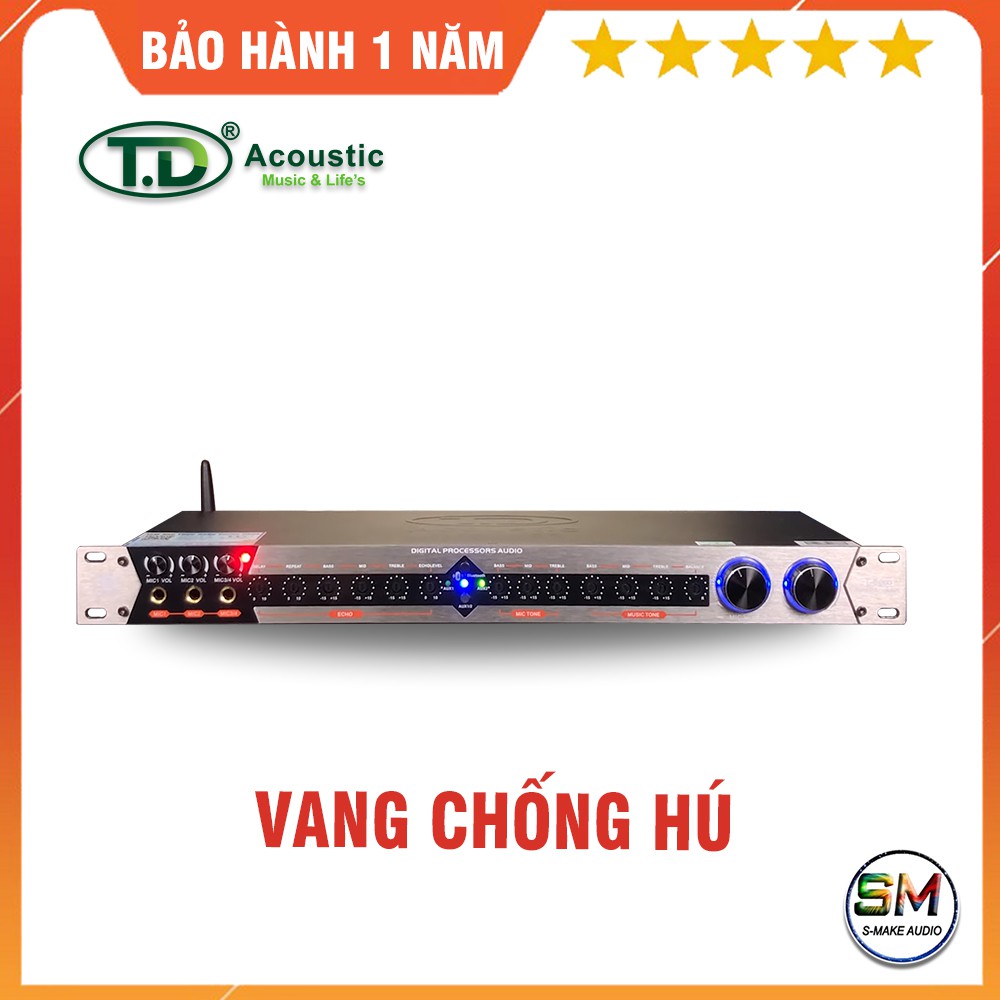 Vang cơ Karaoke TD Acoustic T6 Pro - Mixer cao cấp chống hú cho dàn âm thanh Karaoke - smake audio