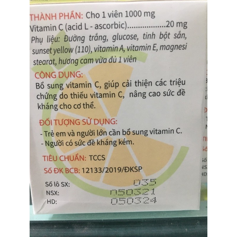 VIÊN NGẬM VITAMIN C KIDS