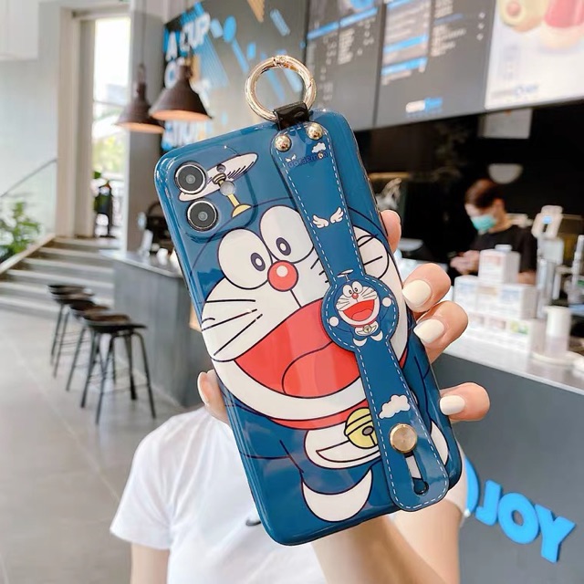 <Order 7ngày> Ốp Chú Mèo Máy Doremon có tay cầm For Iphone