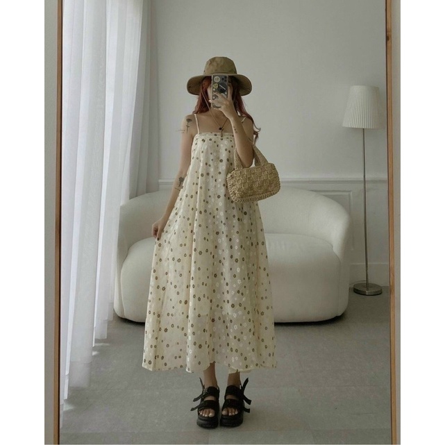 Đầm maxi hoa 2 dây