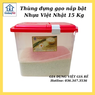 Thùng đựng gạo nắp bật Việt Nhật 15 Kg