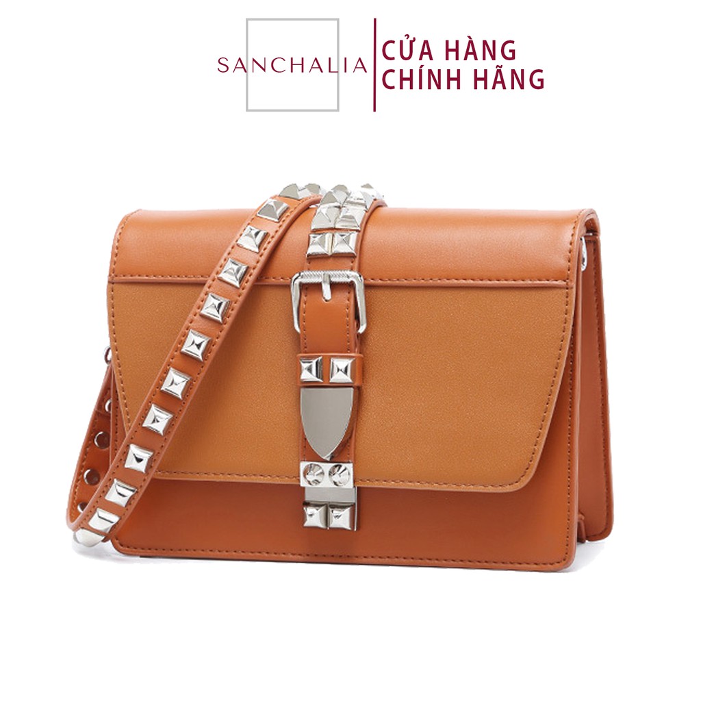 Túi đeo chéo nữ thương hiệu DOODOO họa tiết đinh tán sang trọng SD8315