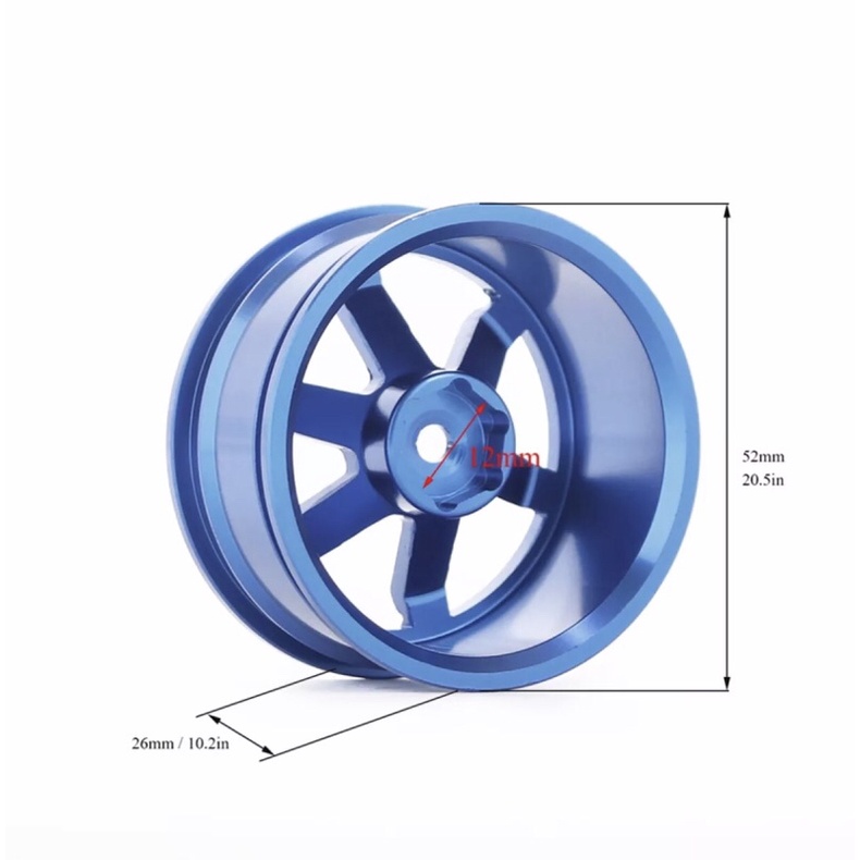 Bộ 4 bánh xe kim loại  cho hsp onroad 94123,MN99 D90 MN86 MN86ks