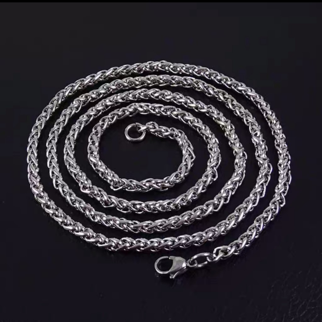 vòng cổ titan dây xích đan xoắn cho nam nữ siêu bền không gỉ không dị ứng - dây chuyền Unisex BTS