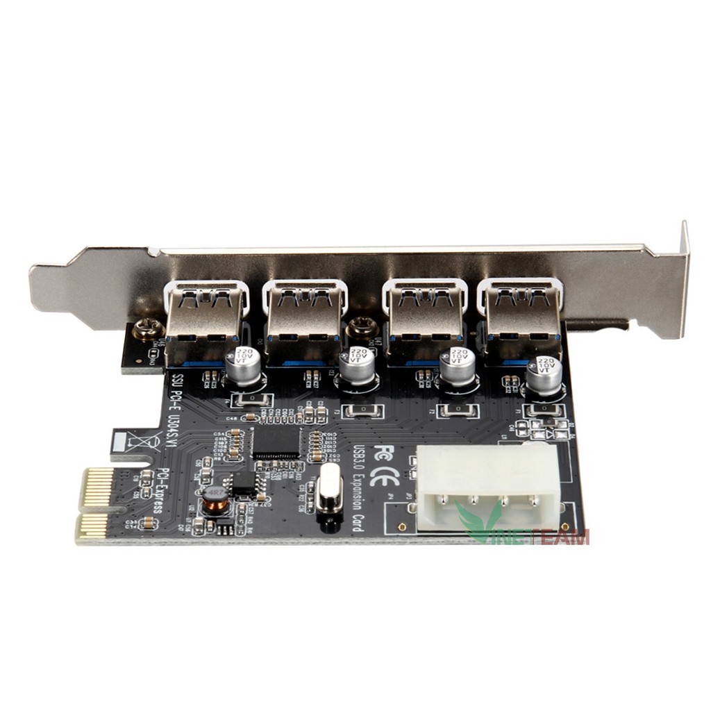 Card chuyển đổi Pcie to usb 3 0 4 port (Đen) -dc1050