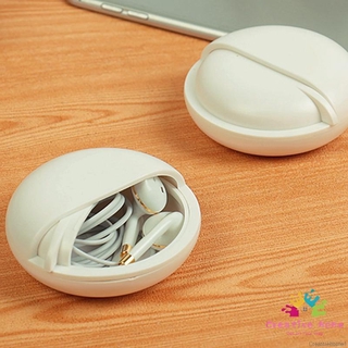 Household Round Slide Push-pull Type Headphone Data Cable Storage Bag For Outdoor Travel