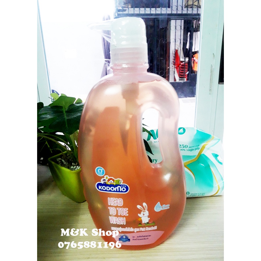 Sữa tắm gội KODOMO Head to toe chai 800ml trẻ em sơ sinh Thái Lan