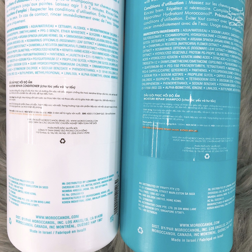 Bộ Gội Xả Phục Hồi REPAIR MOROCCANOIL 250ml , 500ML VÀ 1000ML