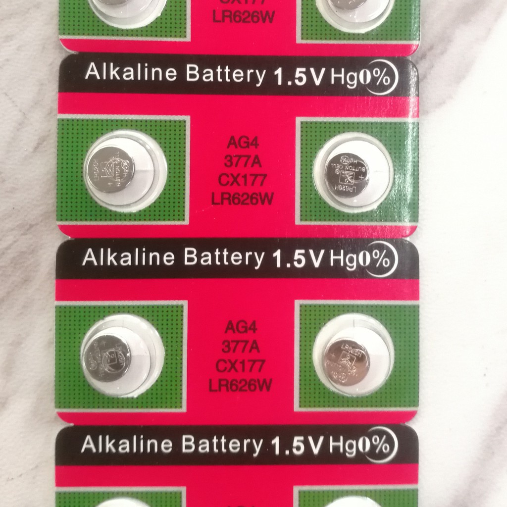 Pin đồng hồ đeo tay, pin cúc áo giá rẻ, pin Alkaline Battery loại nhỏ 1.5V AG4 377A CX177 LR626W