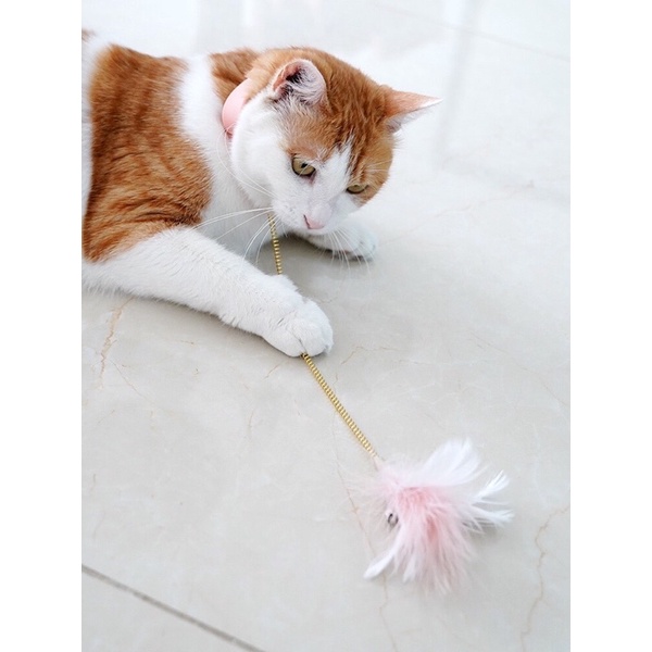 [Petseek cat toy] Cần câu tự chơi cho mèo vui nhộn, vòng đeo cần câu ngộ nghĩnh xinh xắn