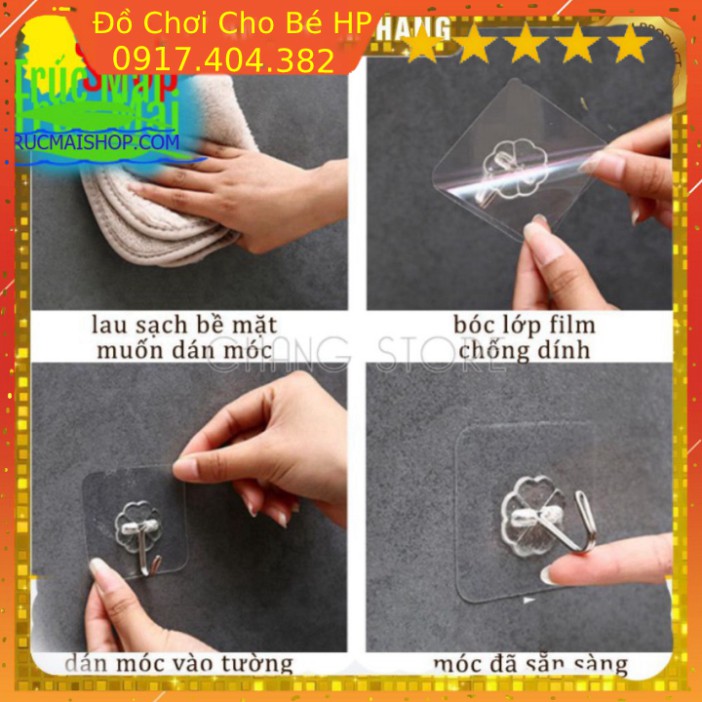 [SIÊU SALE] Bộ 10 Móc Treo Tường Đa Năng Trong Suốt Mới ✅  Đồ Chơi Trẻ Em HP