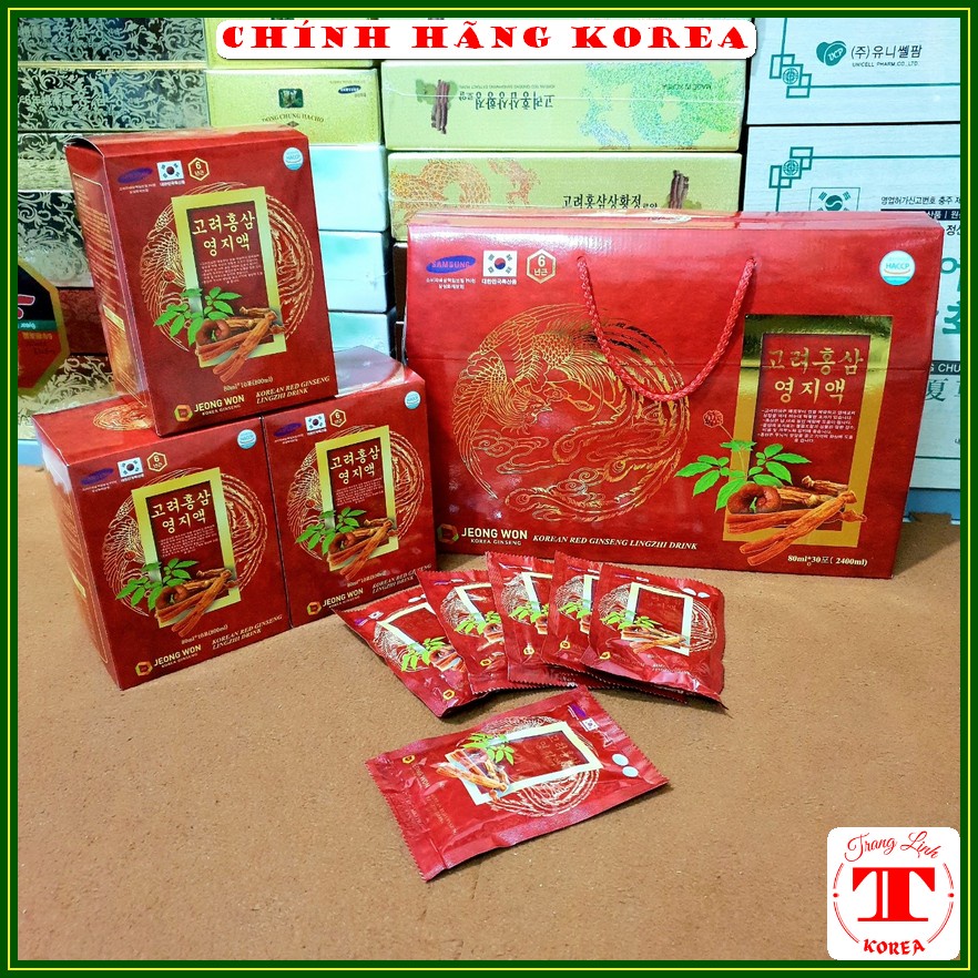 Nước hồng sâm linh chi Jeong Won hàn quốc xách 30 gói, tranglinh
