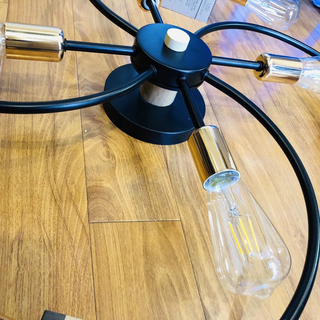 Đèn treo trần, đèn trang trí phòng khách chữ S 6 tay, 8 tay DCH 1190