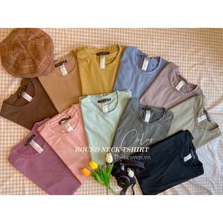 12 Màu Áo thun trơn nam cổ tròn basic vải cotton dày dặn, co giãn, tay ngắn
