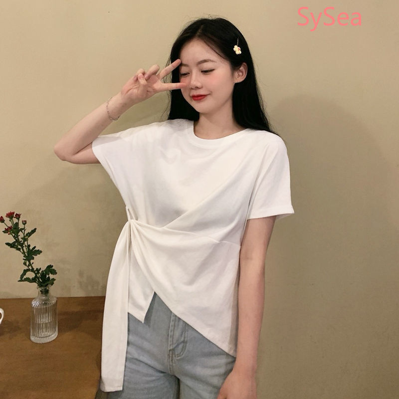 Áo thun ngắn tay phong cách Hàn Quốc mùa hè đơn giản dành cho nữ