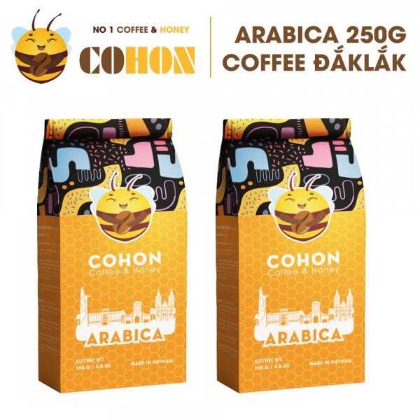 Cà phê Robusta và Arabica thương hiệu Coffee &amp; Honey 250G cafe Tây Nguyên nguyên chất 100% kèm quà tặng