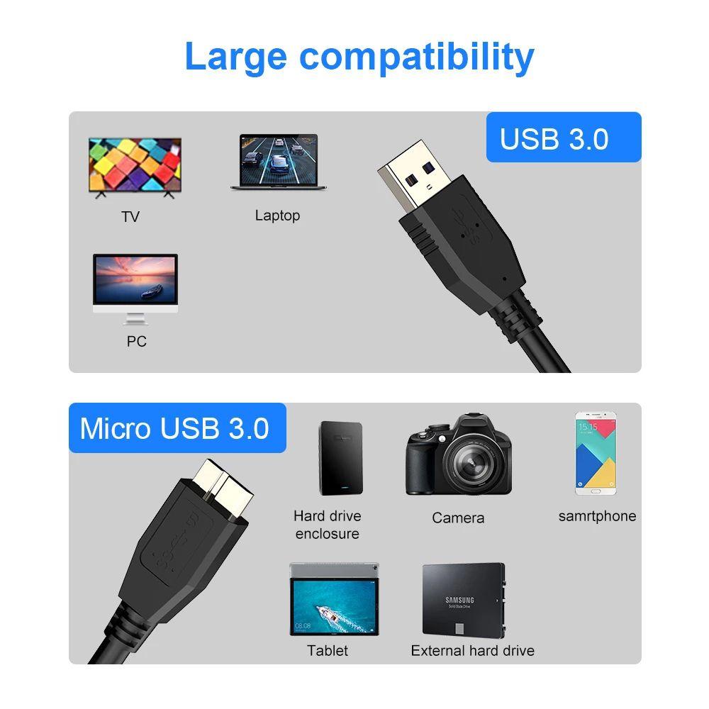 Dây Cáp Kết Nối Ổ Cứng Di Động 5Gbps Đầu USB 3.0
