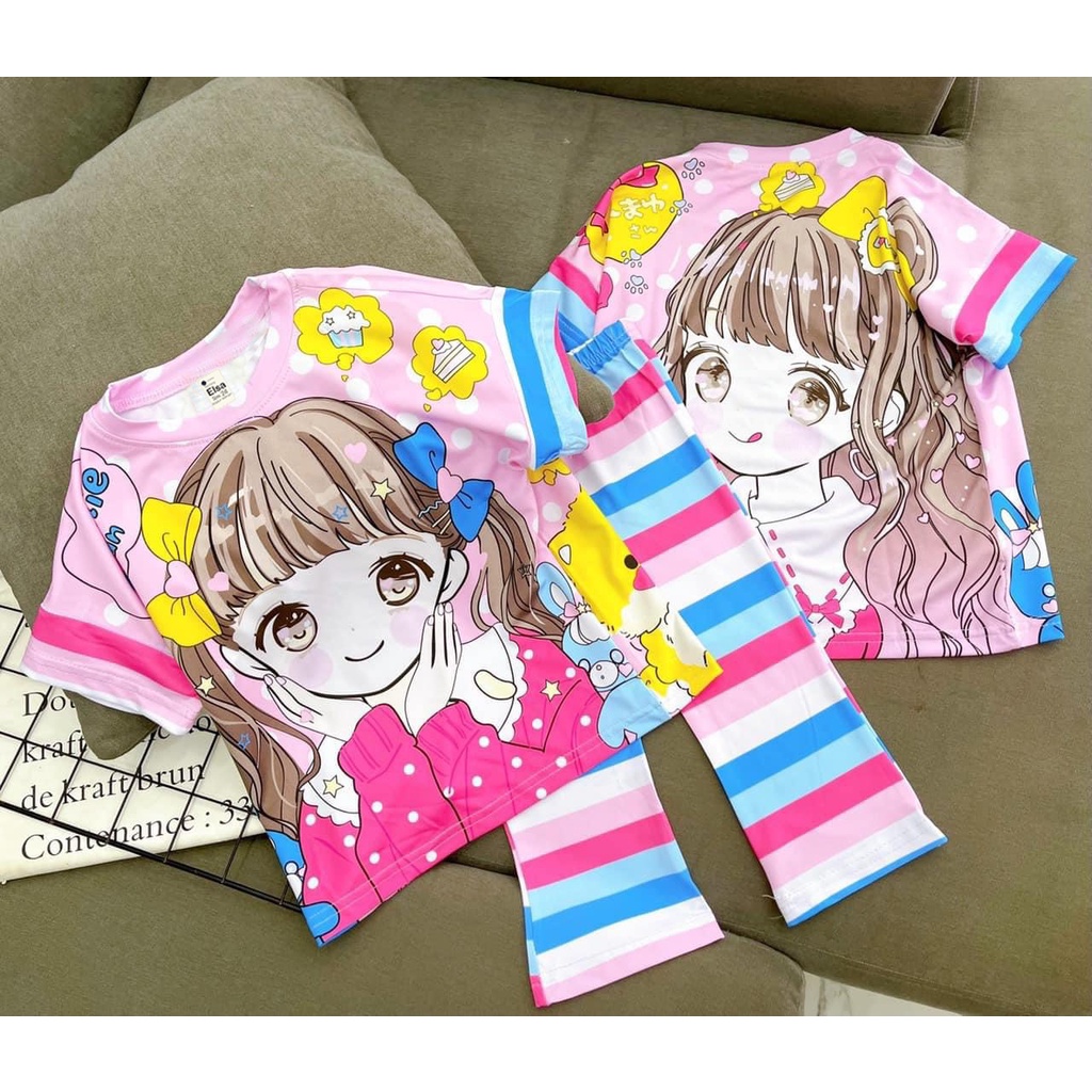 [8-40Kg] Bộ đồ bé gái quần dài in hình 3D HOT TREND chất vải mềm mịn thoáng mát được các bé yêu thích BGD11