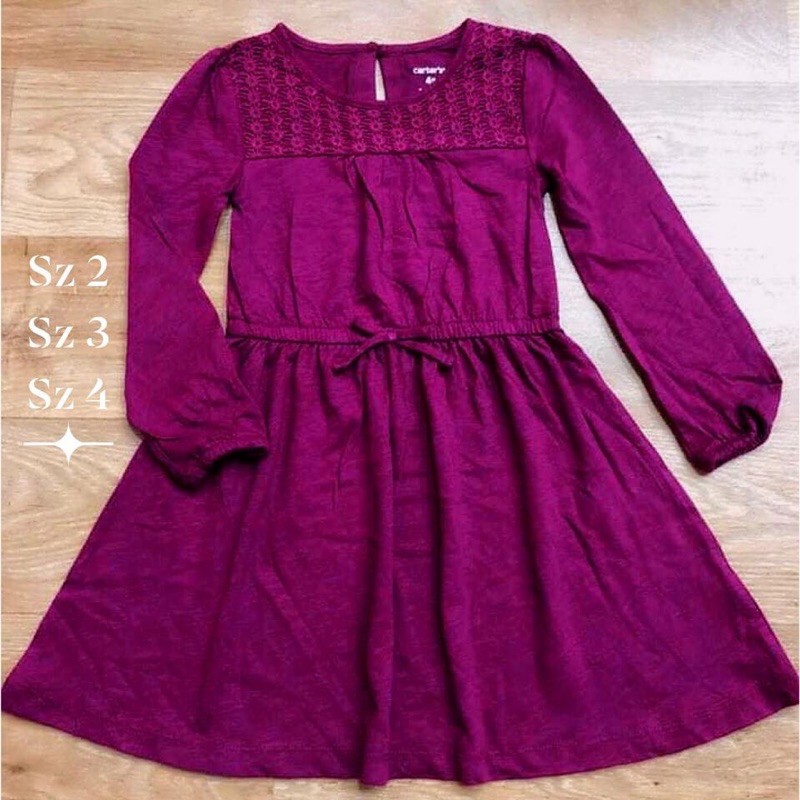 Đầm tay dài bé gái carter vnxk sz 2-7T