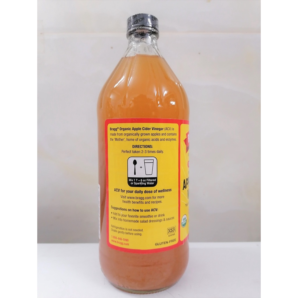 [CHAI LỚN 946ml] [Organic] GIẤM TÁO HỮU CƠ [USA] BRAGG Apple Cider Vinegar (vaf-hk)