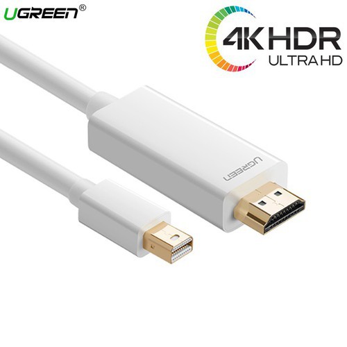 Cáp Mini DisplayPort to HDMI Dài 1,5m Hỗ Trợ 4k2K Ugreen 20849 (Màu Trắng) - Hàng Chính Hãng