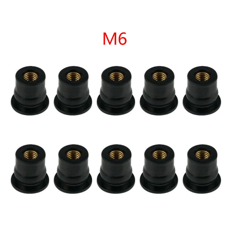 Set 10 Đai Ốc Cao Su M4 M5 M6 Cố Định Điểm Mù Cho Xe Máy