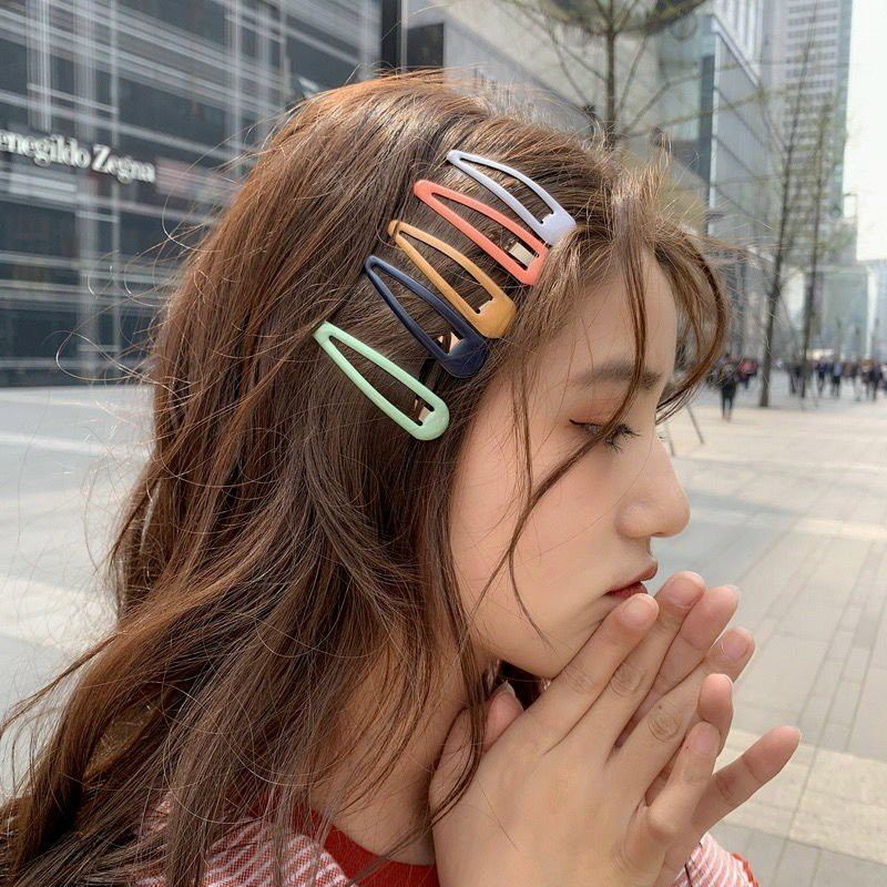 Set 5 Kẹp Tóc Mai Kim Loại Nhiều Màu Xinh Xắn Vintage