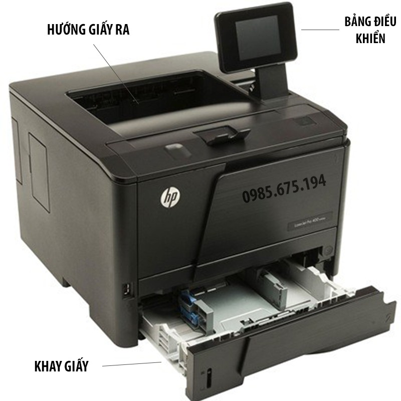 Máy in 2 mặt tự động in được qua điện thoại không cần dây cáp Hp M401dn đã qua sử dụng (còn mới ) ĐỔ MỰC 80K IN 2500 BẢN