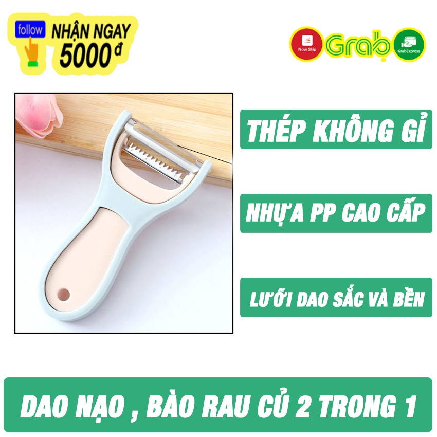 Dao Nạo Củ Quả , Dao Nạo Sợi SHOPEHOUSE84  2 Trong 1 - Lưỡi Xoay Giúp Nạo Vỏ Dễ Sử Dụng – An Toàn Cho Người Dùng