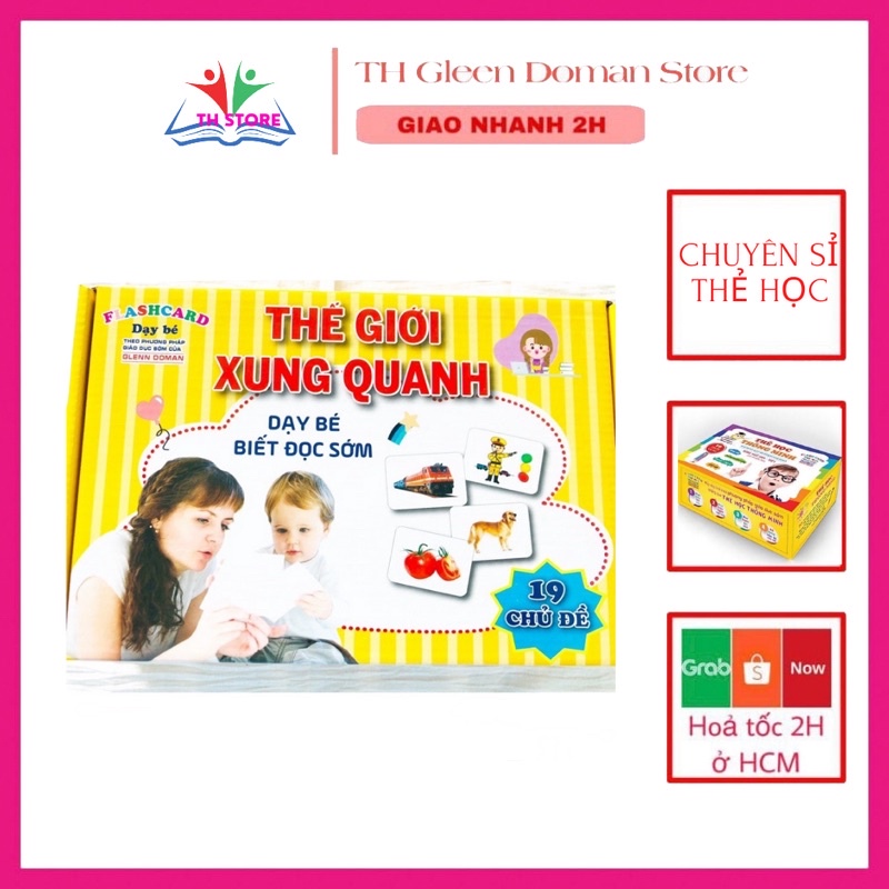 Bộ Thẻ Học Thông Minh 19 Chủ Đề loại to song ngữ tiếng Anh loại chuẩn Glenn Doman Flashcard cho bé từ 0-6 tuổi