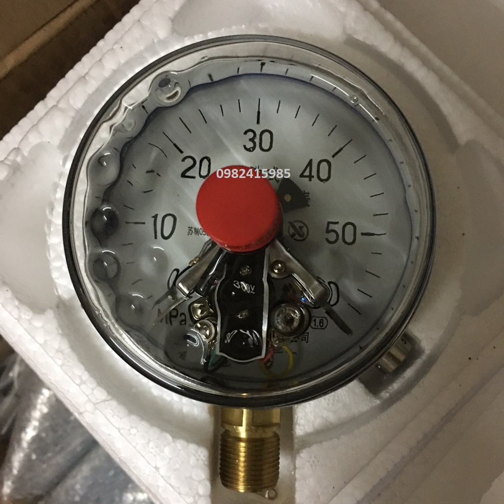 ĐỒNG HỒ ÁP SUẤT 3 KIM mặt 100 có dầu dải áp 1Mpa/1.6Mpa/25Mpa/40Mpa/60Mpa