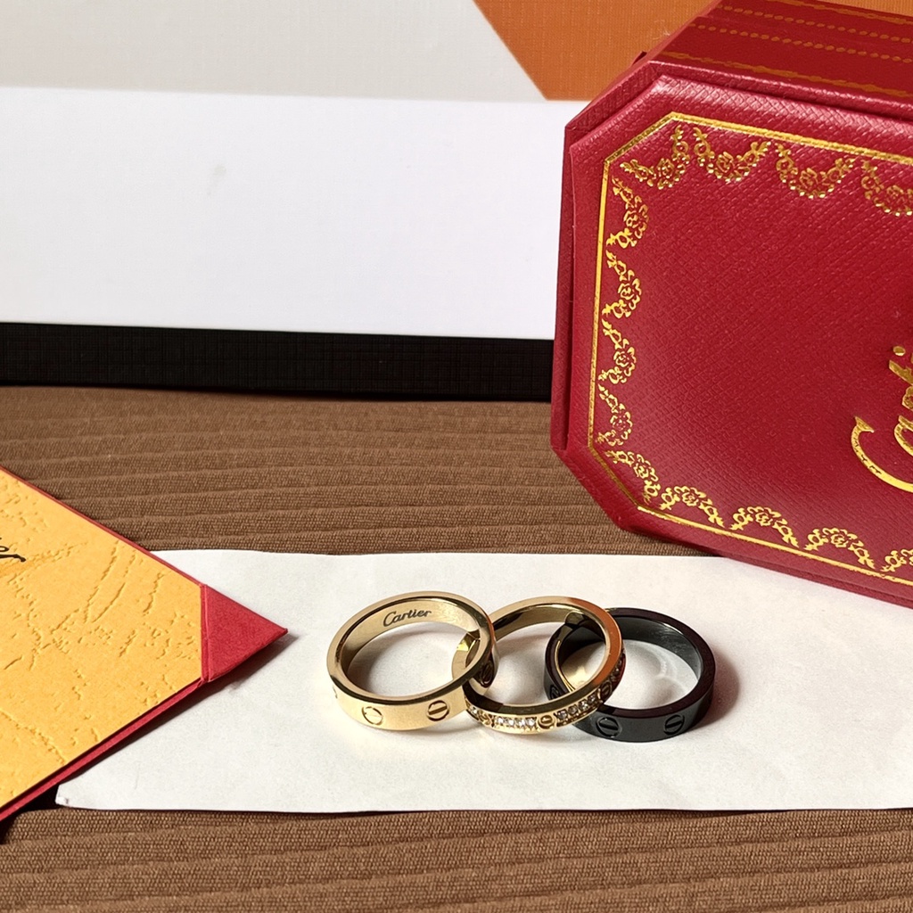 Cartier Nhẫn Đeo Tay cc Mạ Vàng Bạc 925 Thiết Kế Đơn Giản Sáng Tạo Phong Cách Hàn Quốc Cho Nữ
