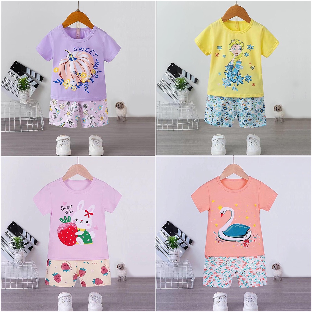 Đồ bộ cho bé trai bé gái - Bộ thun cotton xuất Hàn cộc tay cho bé trai bé gái size nhí nhỡ