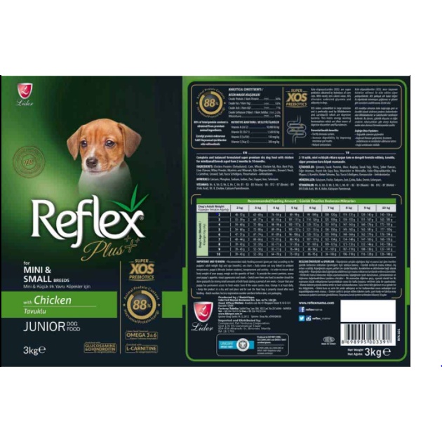 Thức ăn hạt cho chó Reflex Plus Mini Small Breed Junior Dog Food Chicken- Túi 3kg