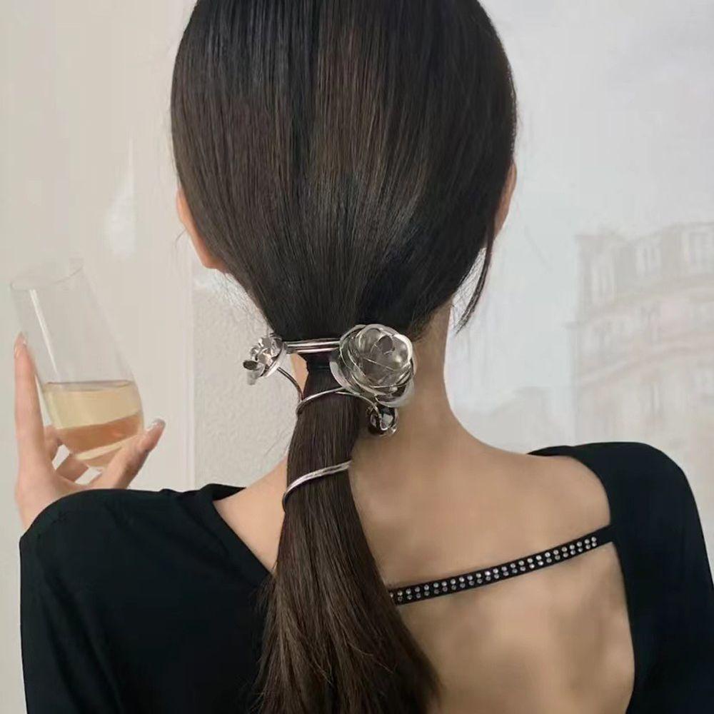 Kẹp Tóc VANES1 Hình Hoa Hồng Bằng Kim Loại Phong Cách Retro Nhật Bản