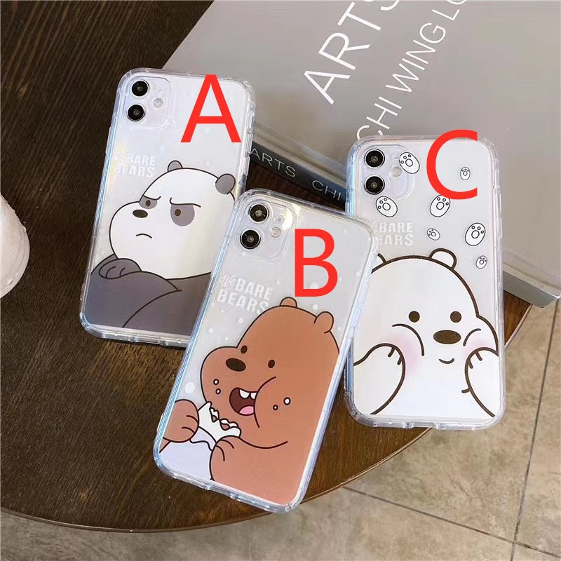 Ốp điện thoại dẻo trong suốt We bare bears! 3D cho iPhone 11 11Pro 11Promax X XS XR XSmax 7 8 plus