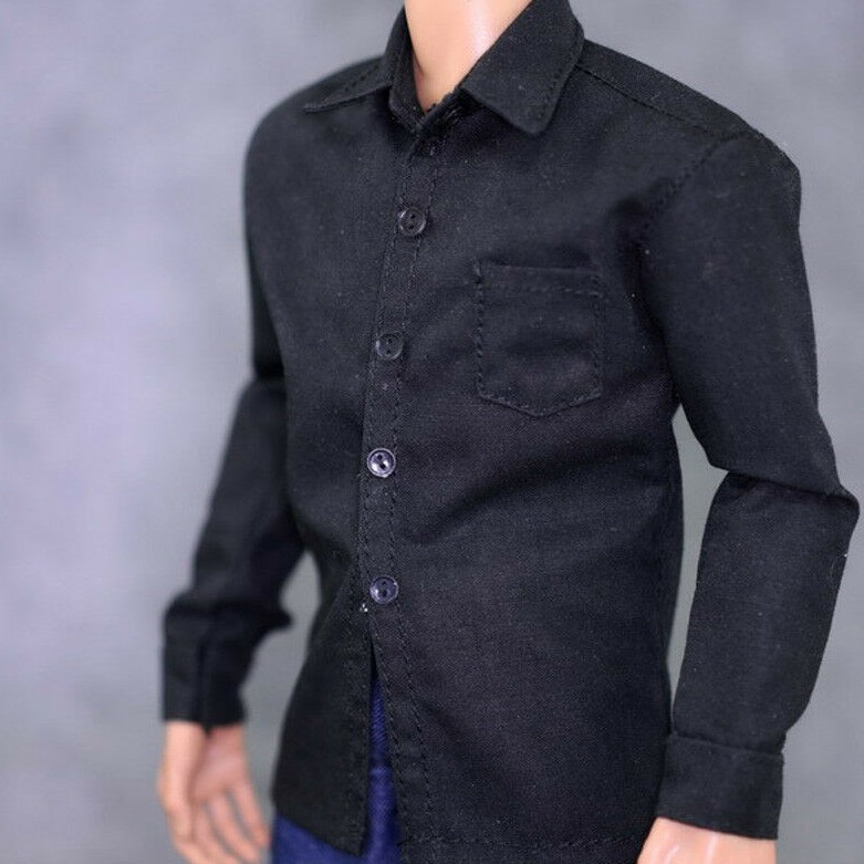 Set Áo Sơ Mi Đen + Quần Jean Tỉ Lệ 1: 6 Cho Mô Hình Nhân Vật 12 "