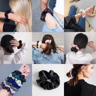 Dây cột tóc vải scrunchies phi lụa màu sắc nổi bật [ Hot Trend ]