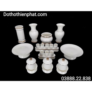 Bộ đồ thờ gốm sứ trắng hàng cao cấp Hàng chuẩn siêu rẻ sỉ LH; 03888.22.838