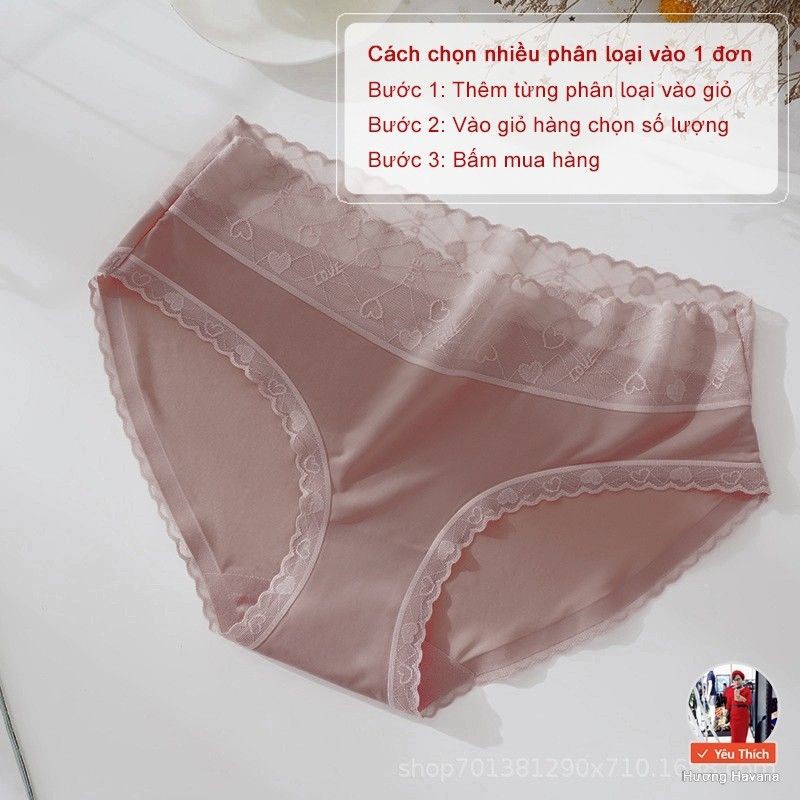 Quần lót nữ lụa băng tàng hình - quần lót tàng hình cạp ren hoạ tiết - Moon Underwear
