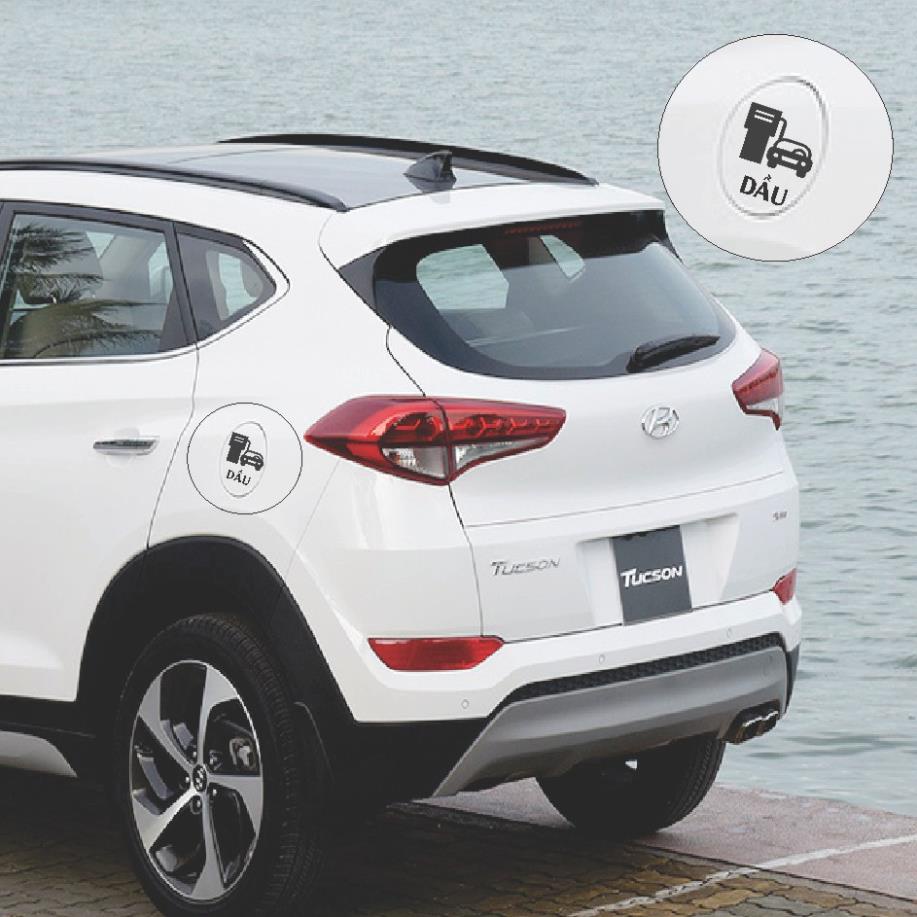 Miếng dán decal nắp bình xăng dầu cho xe oto Oil-8, miếng dán phân biệt xăng dầu