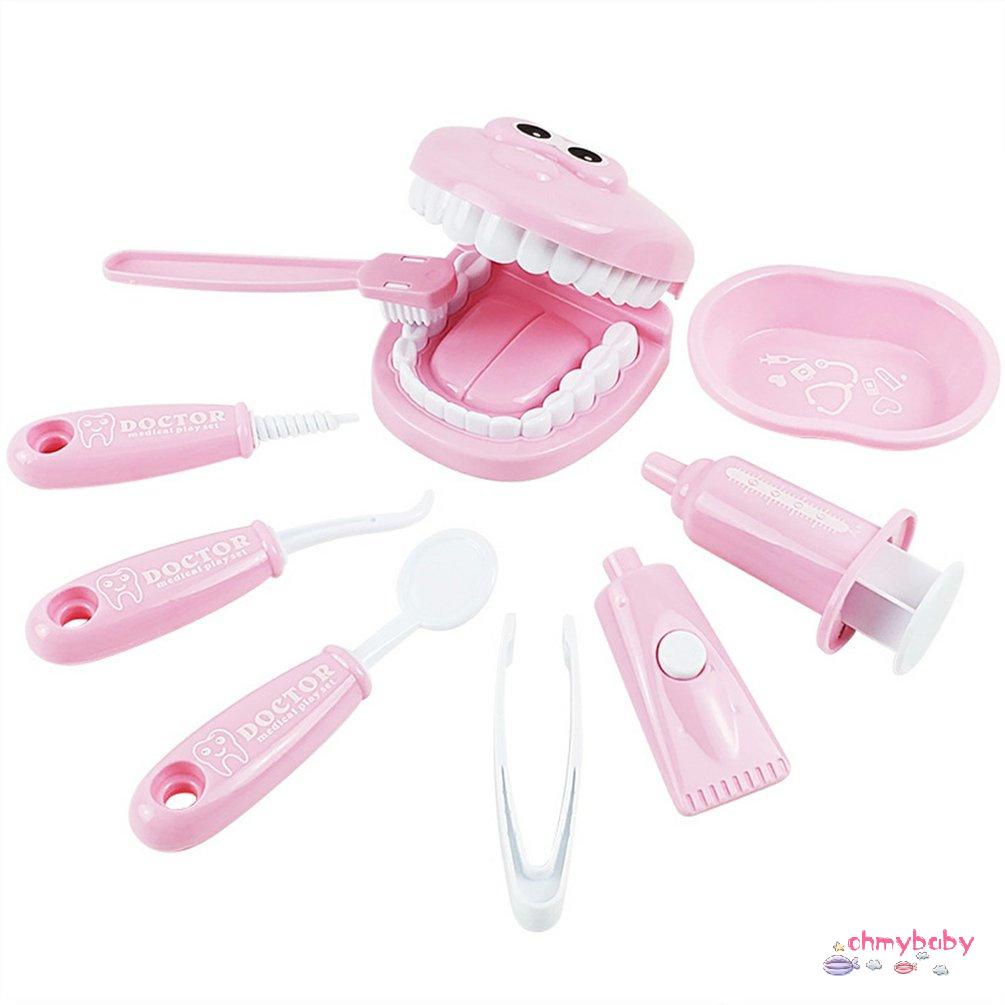 【OMB】 9 Pcs Dentist Toy Pretend Dentist Check Tooth Model Kid Educational Doctor Toy