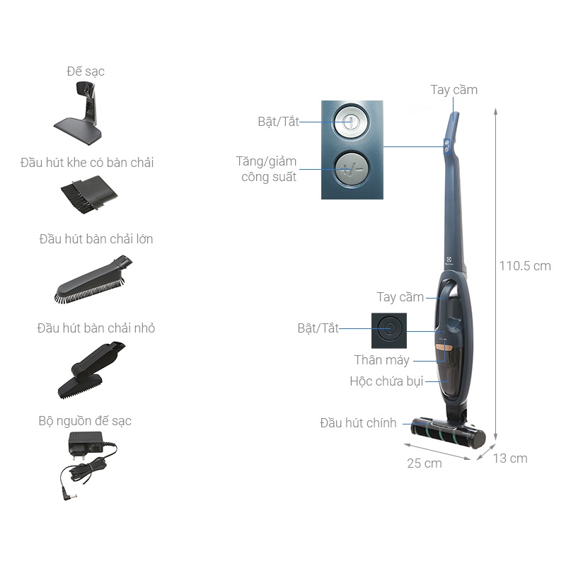 Máy hút bụi không dây Electrolux WQ61-1EDBF