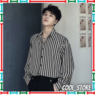 Áo sơ mi tay dài kẻ sọc kiểu hồng kông cá tính cho nam - cool store áo sơ mi nam dáng rộng