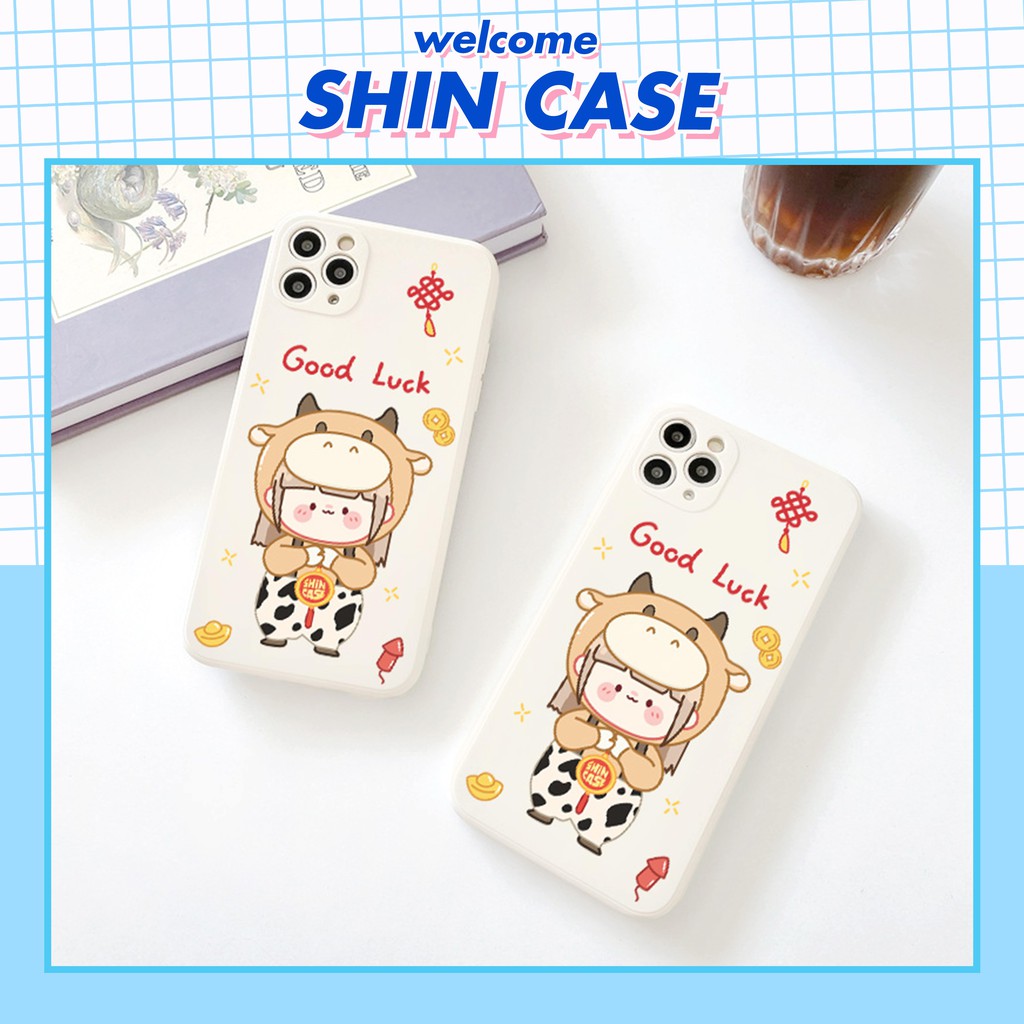 Ốp lưng iphone Bé Bò Cute cạnh vuông 5/5s/6/6plus/6s/6splus/7/7plus/8/8plus/x/xs/11/12/pro/max/plus/promax