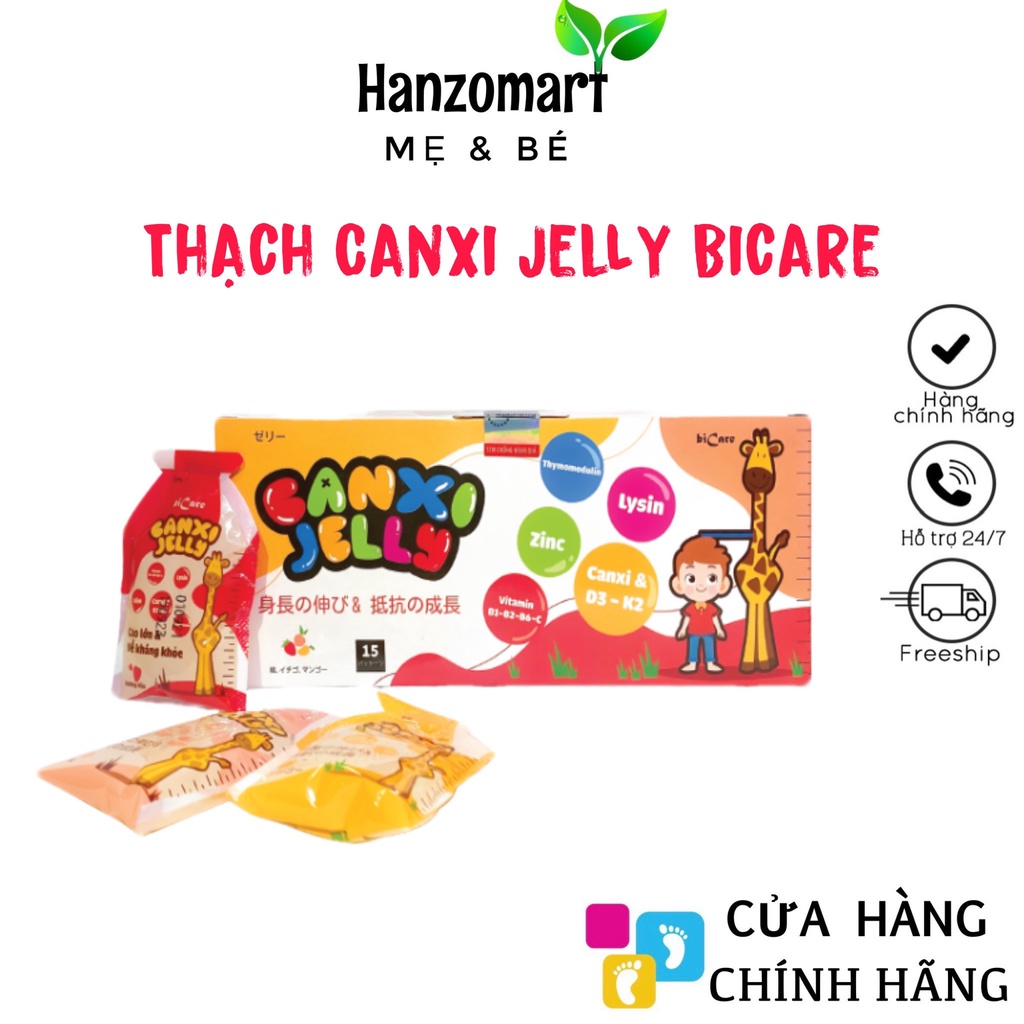 Thạch dinh dưỡng CANXI JELLY Bicare tăng chiều cao, tăng sức đề kháng, ăn ngon cho bé