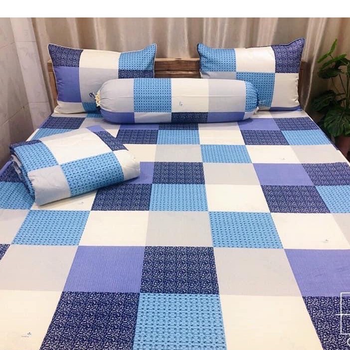 Bộ ga mền/Drap cotton thắng lợi 100% vải mát mẫu mã đẹp 1m2,1m4,1m6,1m8 x 2m